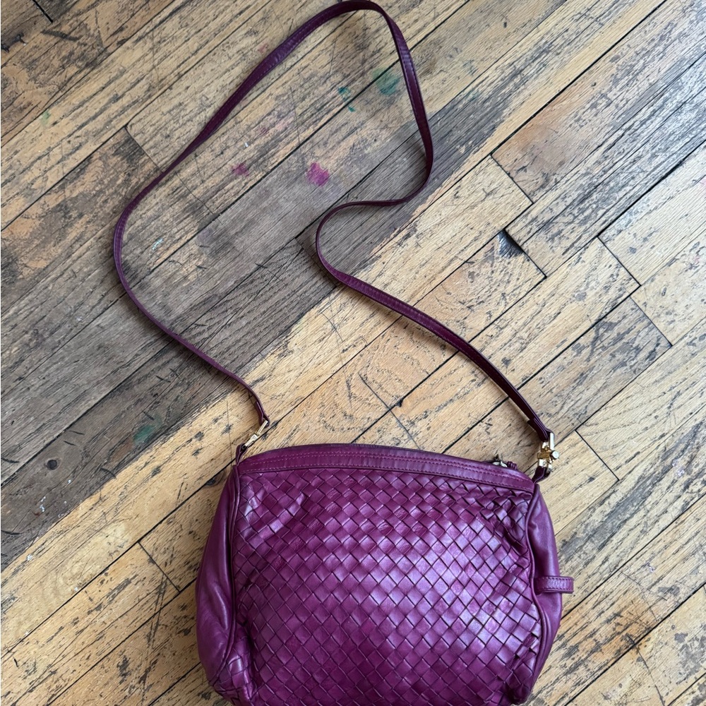 Bottega Veneta Raspberry Leather Crossbody Bag